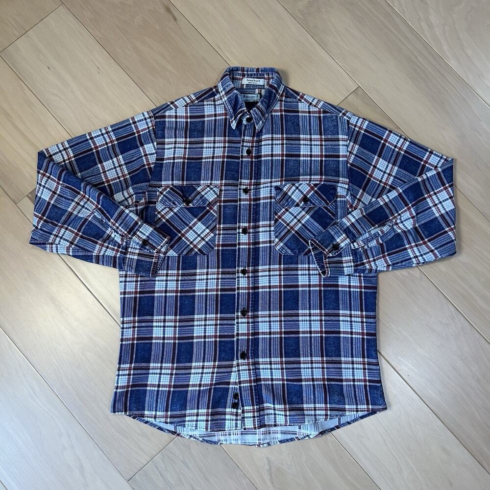 Vintage Fieldmaster Flannel Button Up Plaid Shirt Long Sleeve Men’s Medium